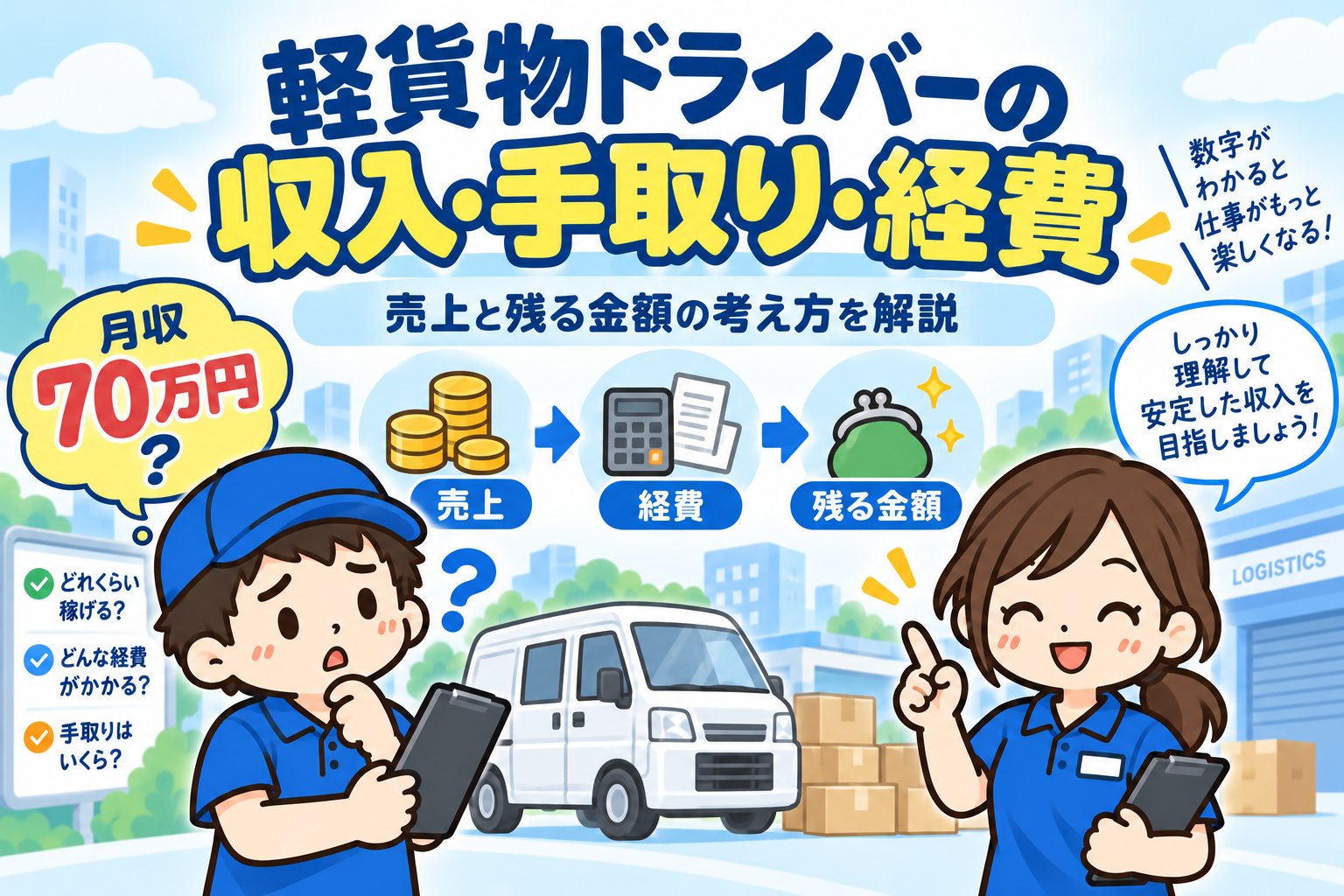 軽貨物ドライバーの収入・手取り・経費