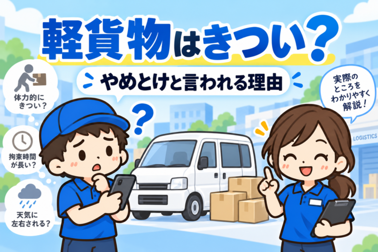 軽貨物ドライバーはきつい？仕事の大変さ・向いている人・続けるための工夫